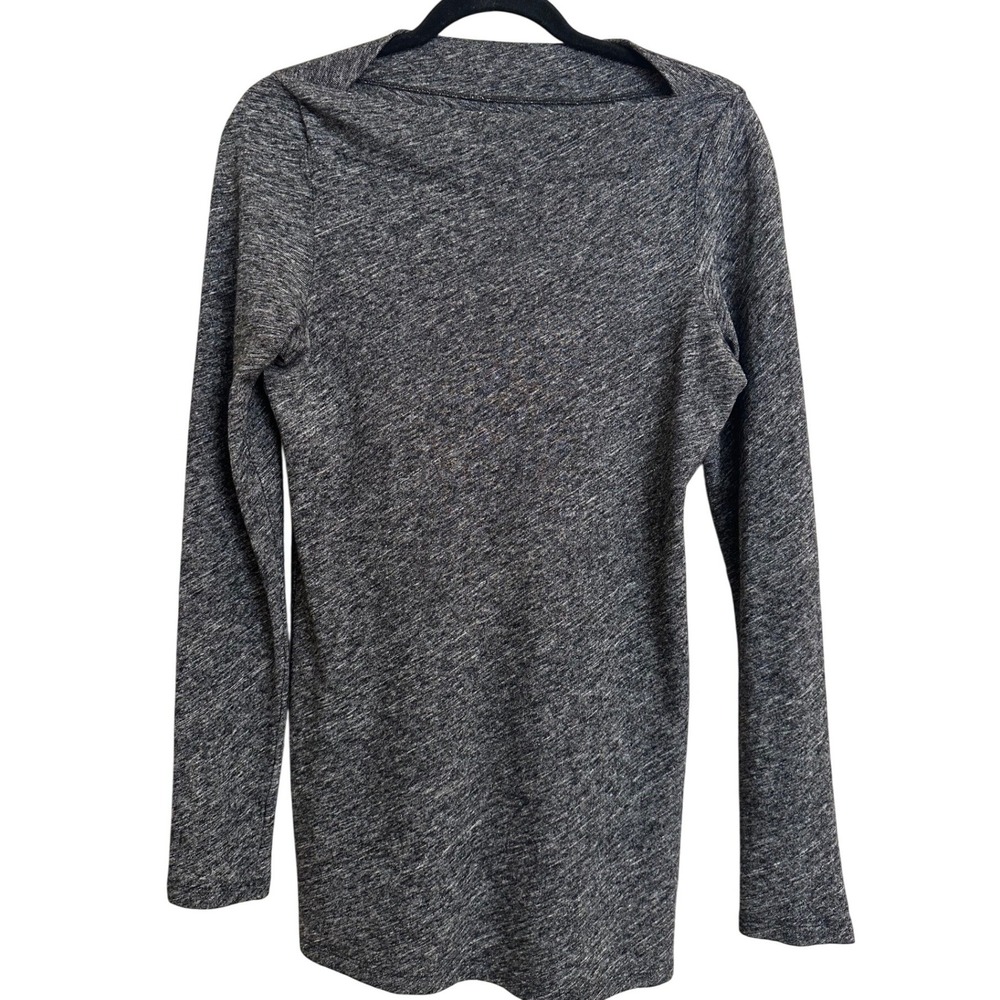 Eileen Fisher Gray Marled Organic Cotton Boat Neck‎ Tunic Top F3BTW-4